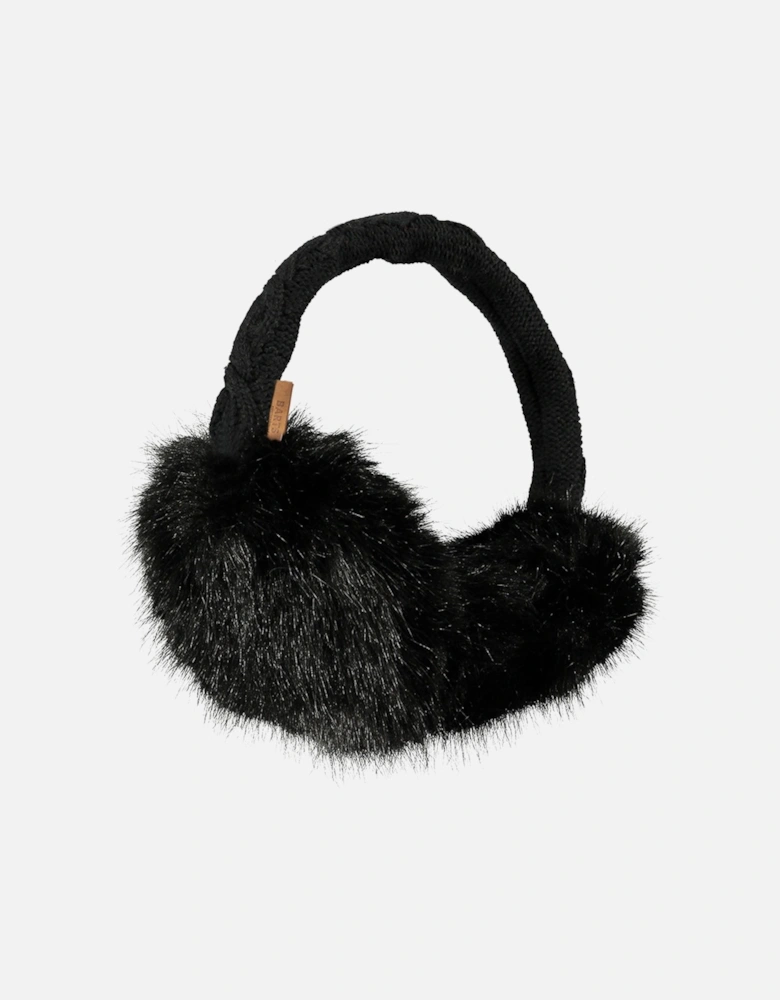 Womens Faux Fur Cable Knit Earmuffs