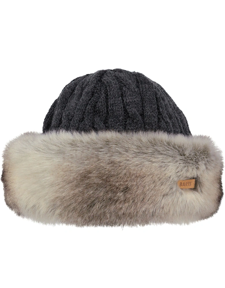 Womens Fur Cable Band Hat