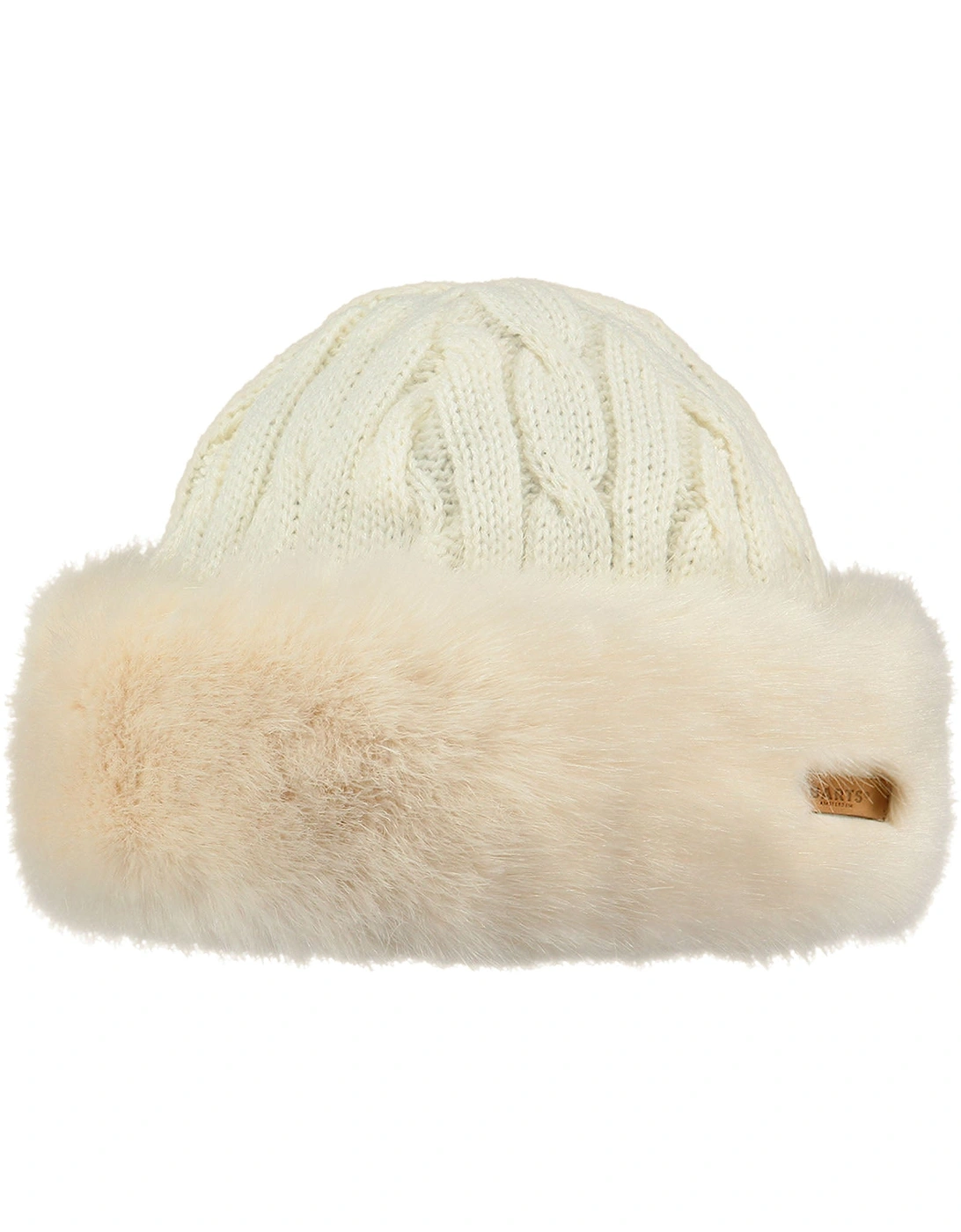 Womens Fur Cable Band Hat
