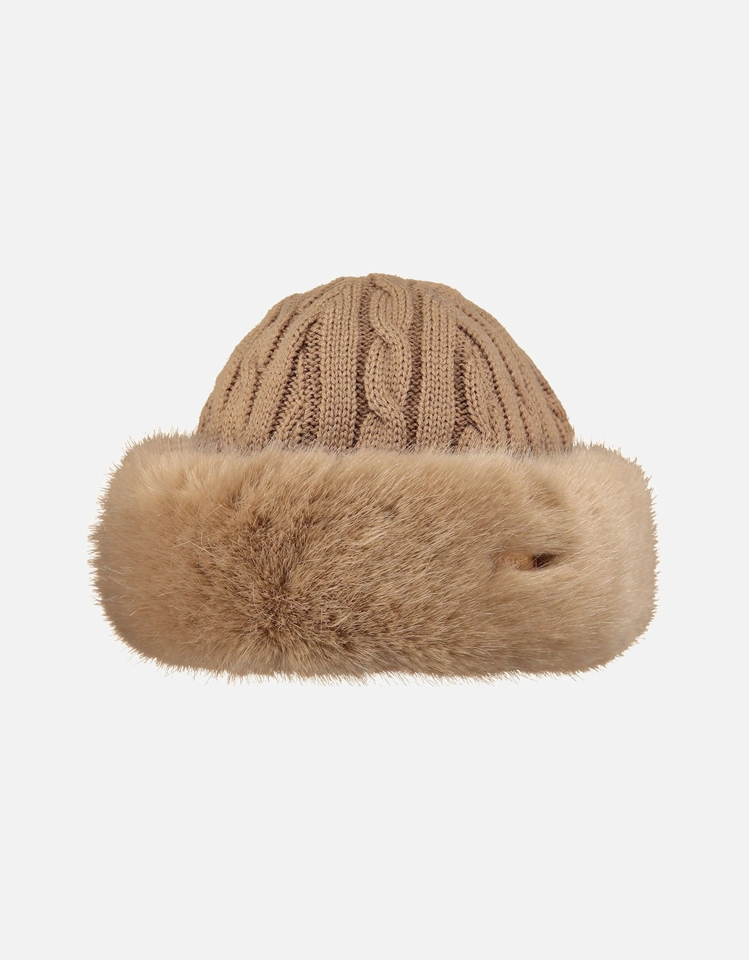 Womens Fur Cable Band Hat