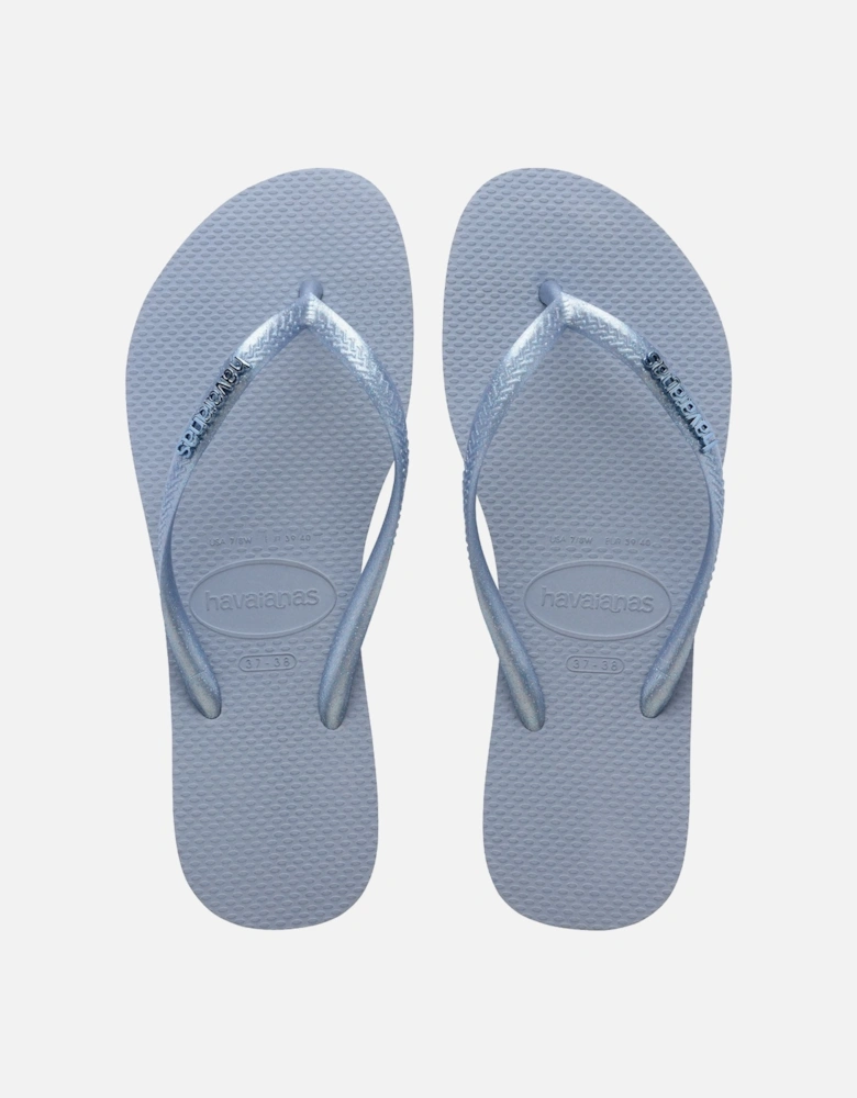 Slim Logo Metallic Flip Flops