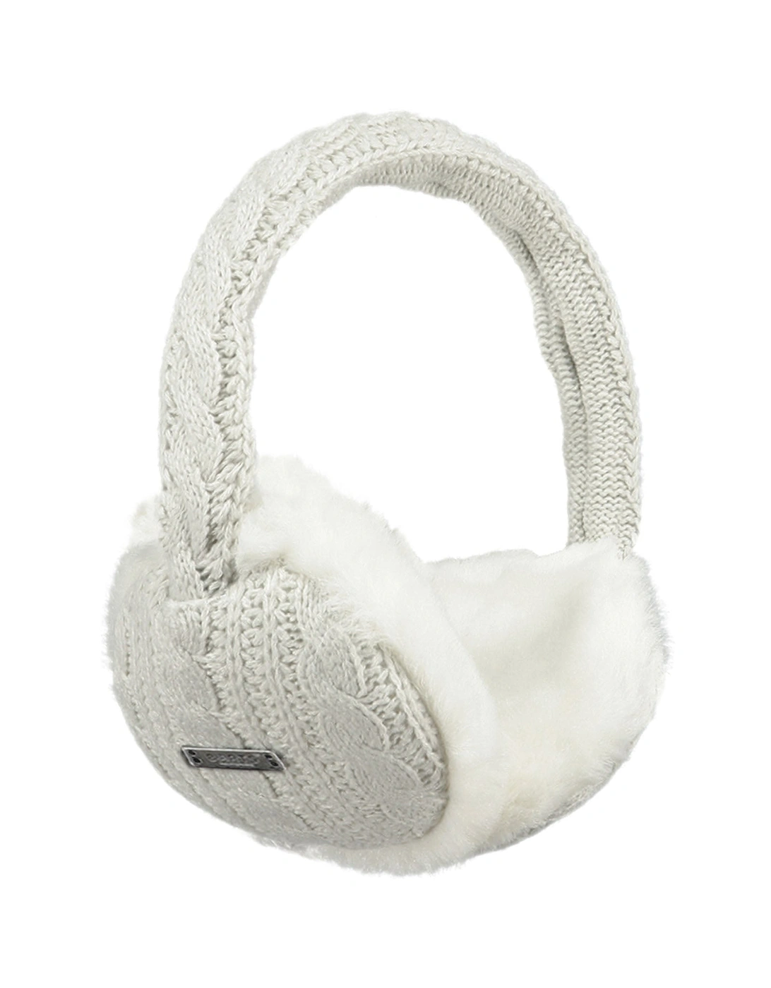 Womens Monique Faux Fur Cable Knit Ear Muffs Earwarmers, 2 of 1