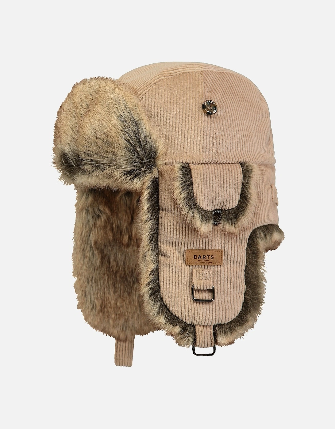 Rib Cord Faux Fur Lining Strap Bomber Hat, 6 of 5