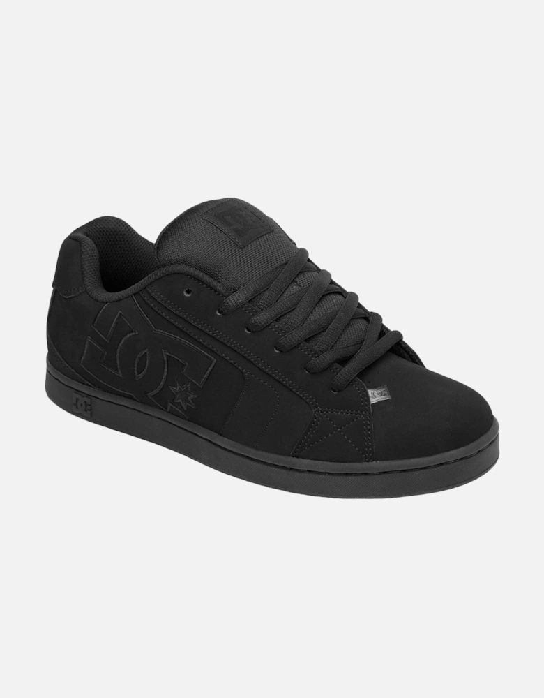 Mens Net Leather Trainers - Black