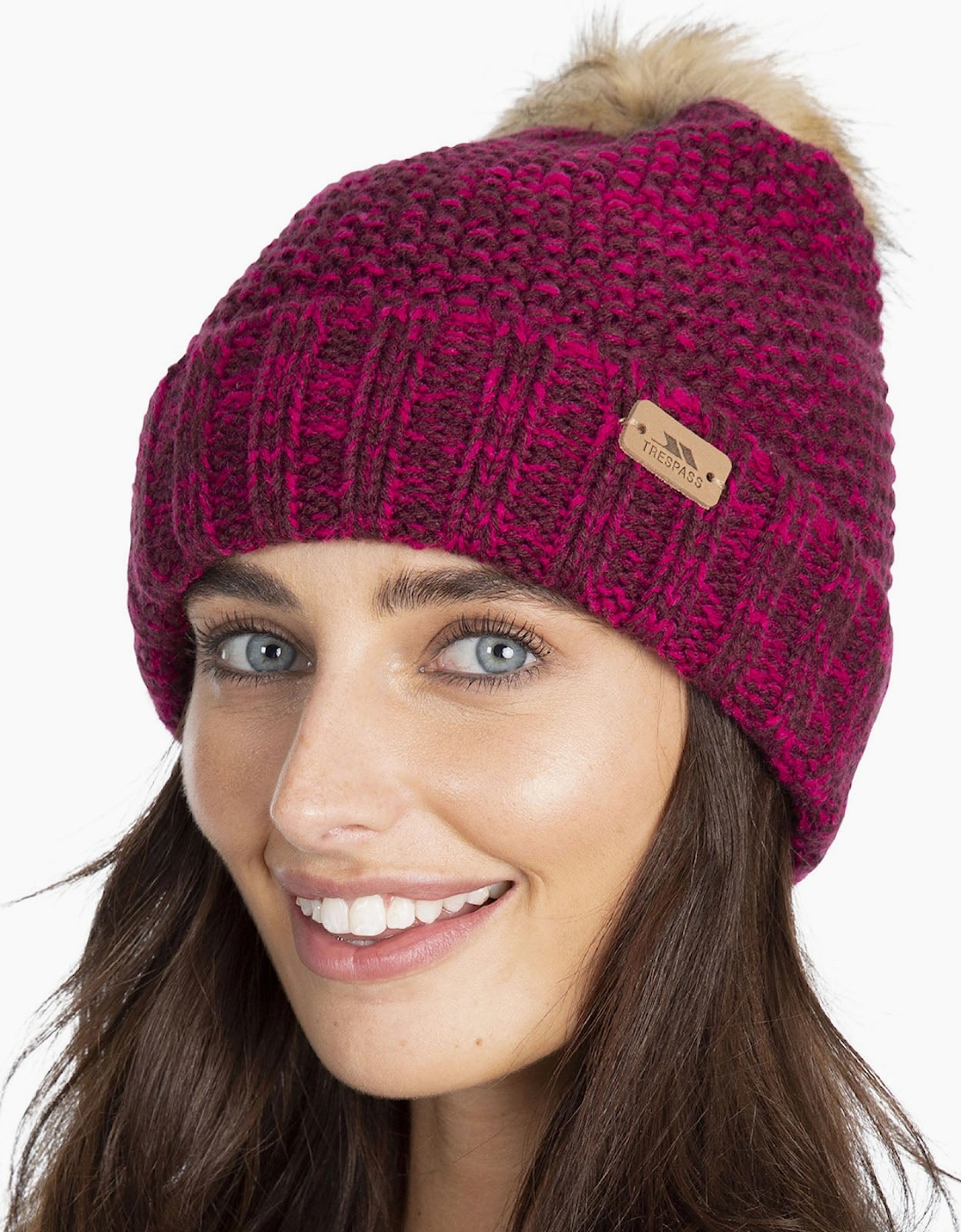 Trespass Women's Purple Kellisa Knitted Bobble Hat - Size: One Size