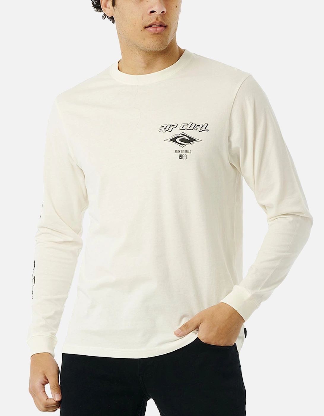 Rip Curl Mens Fade Out Icon Crew Neck Cotton T-Shirt, 2 of 1