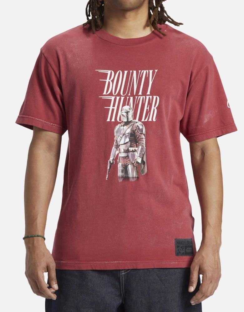 Mens X Star Wars Mando Bounty Hunter Passport T-Shirt - Red