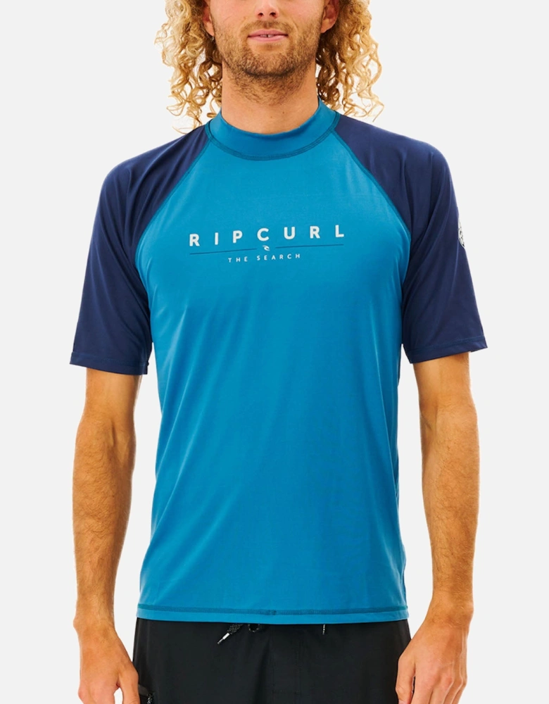 Rip Curl Mens Shockwaves Short Sleeve UV Protect T-Shirt Rash Vest