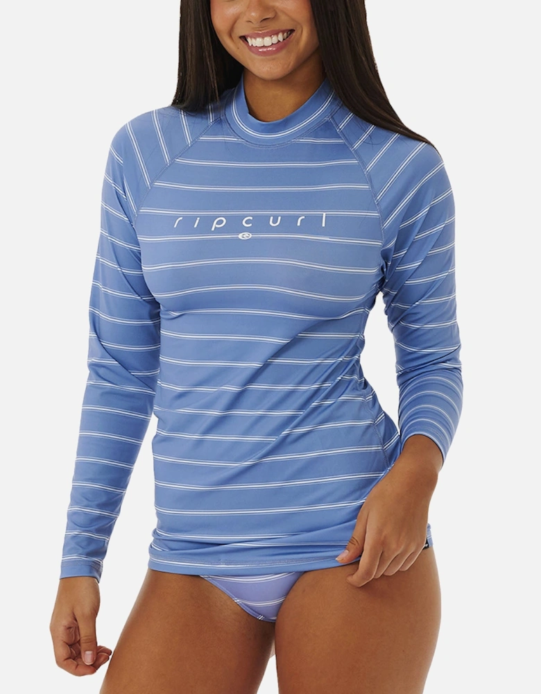 Rip Curl Womens Golden Rays UV Rash Vest - Blue