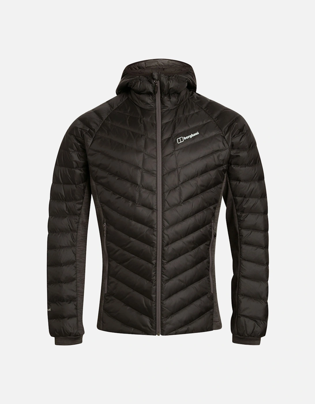 Mens Tephra Hooded Padded Down Jacket - Black, 3 of 2