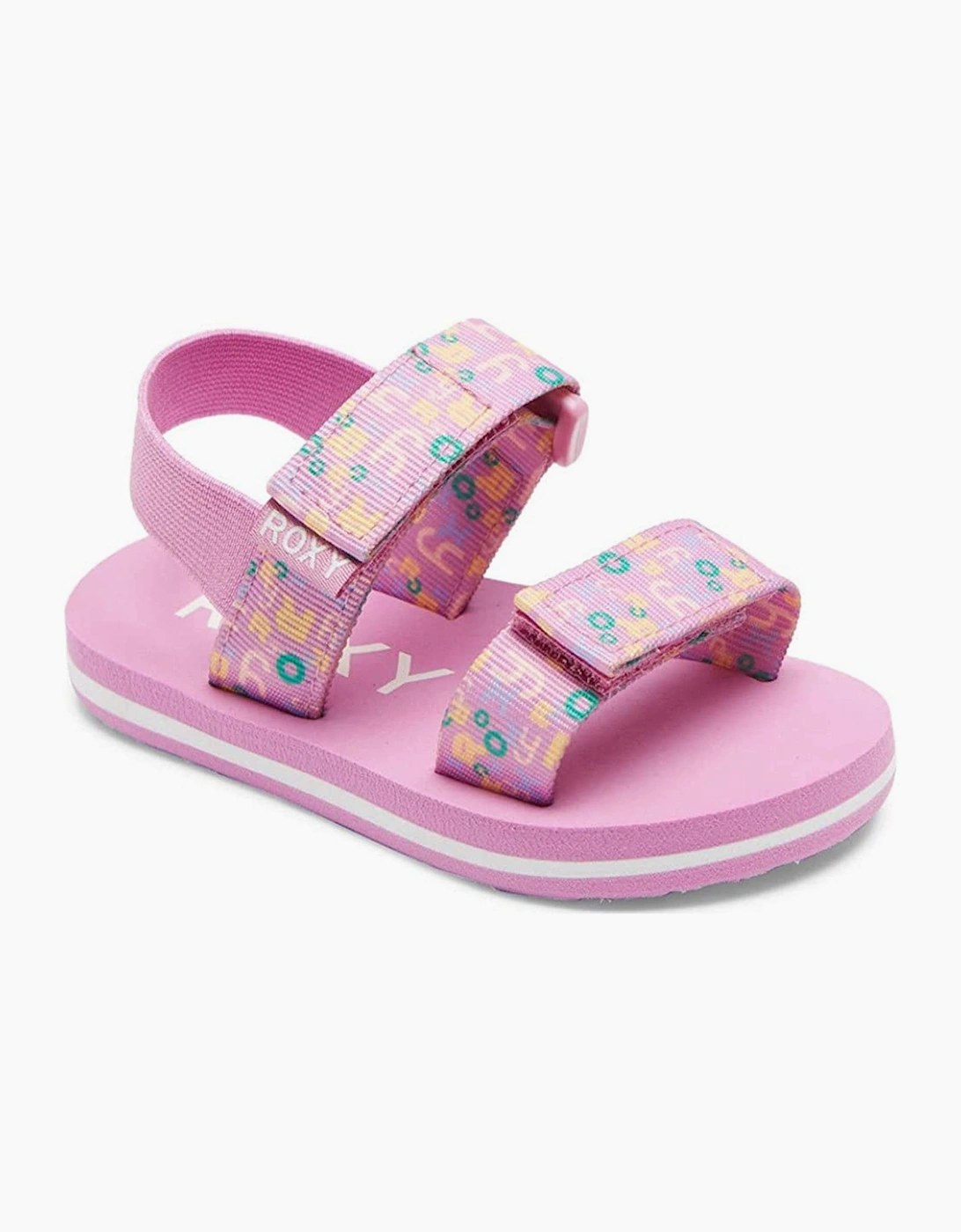 Boy's Roxy Infant Kids Cage Strappy Floral Flip Flops Sandals - Pink - Size: 6K