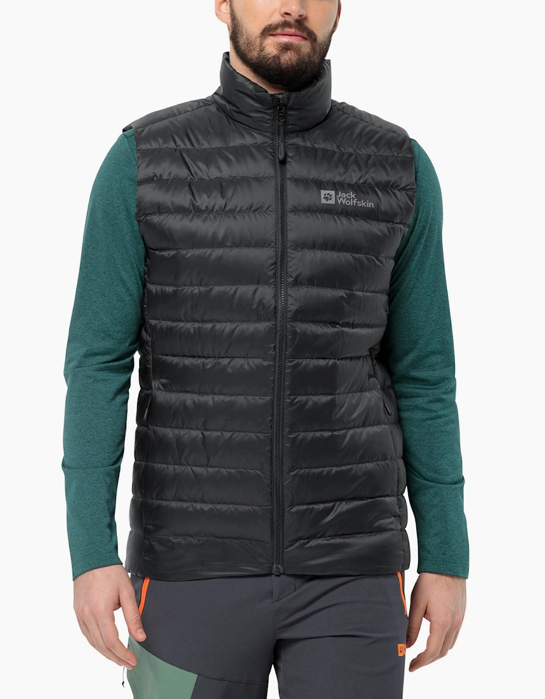 Men's Jack Wolfskin Mens Pilvi Down Padded Water Repellent Gilet - Black - Size: 40/Regular