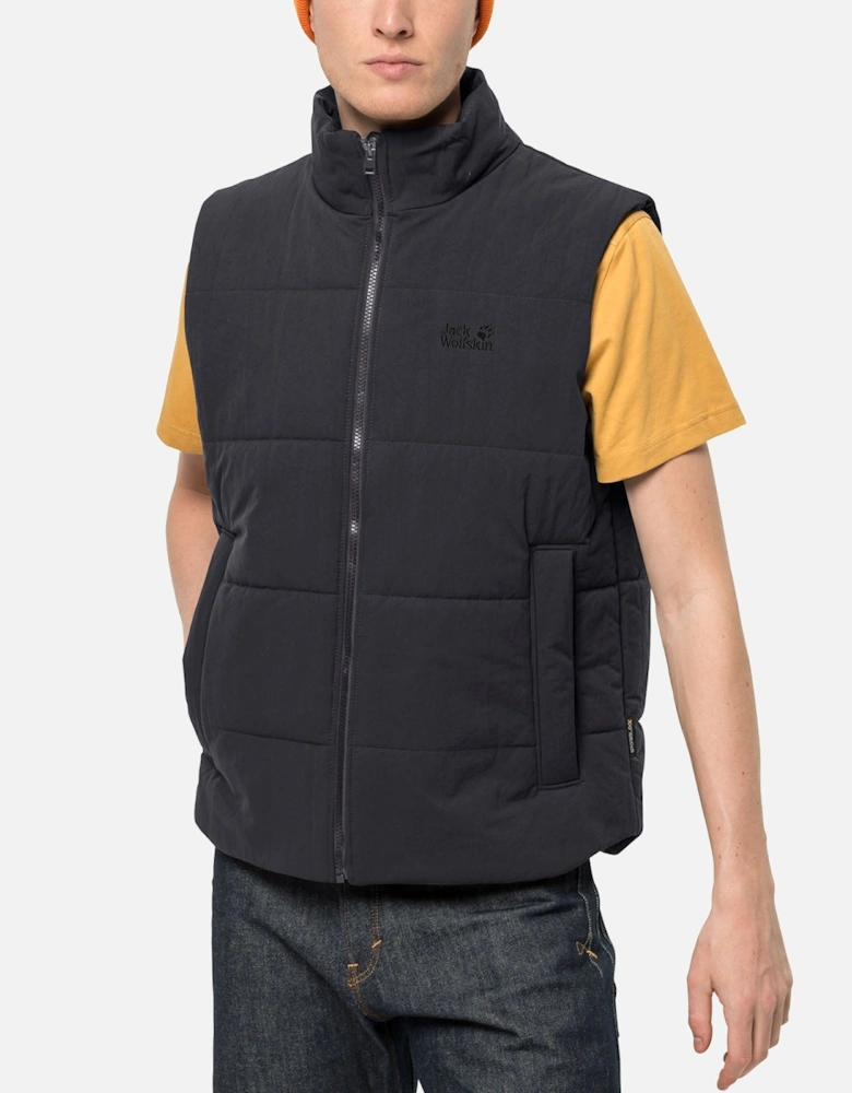 Mens White Frost Windproof Water Repellent Gilet - Black