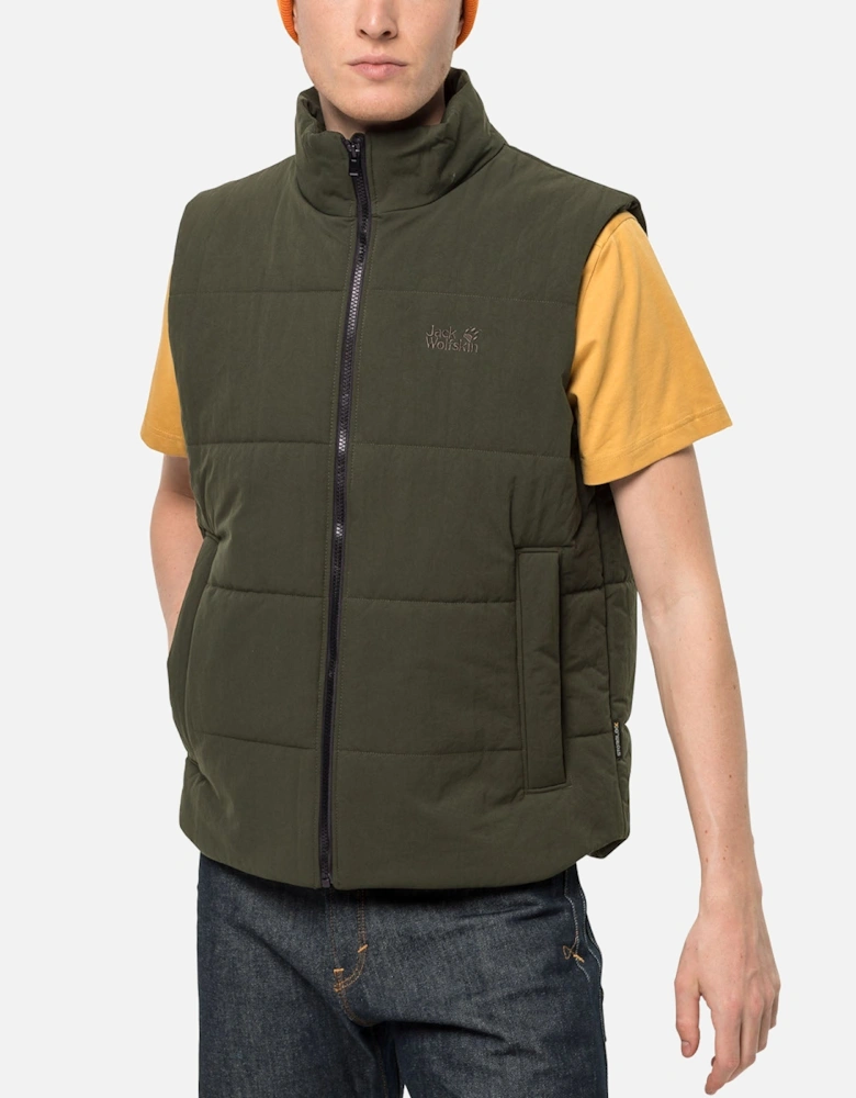 Mens White Frost Windproof Water Repellent Gilet - Green