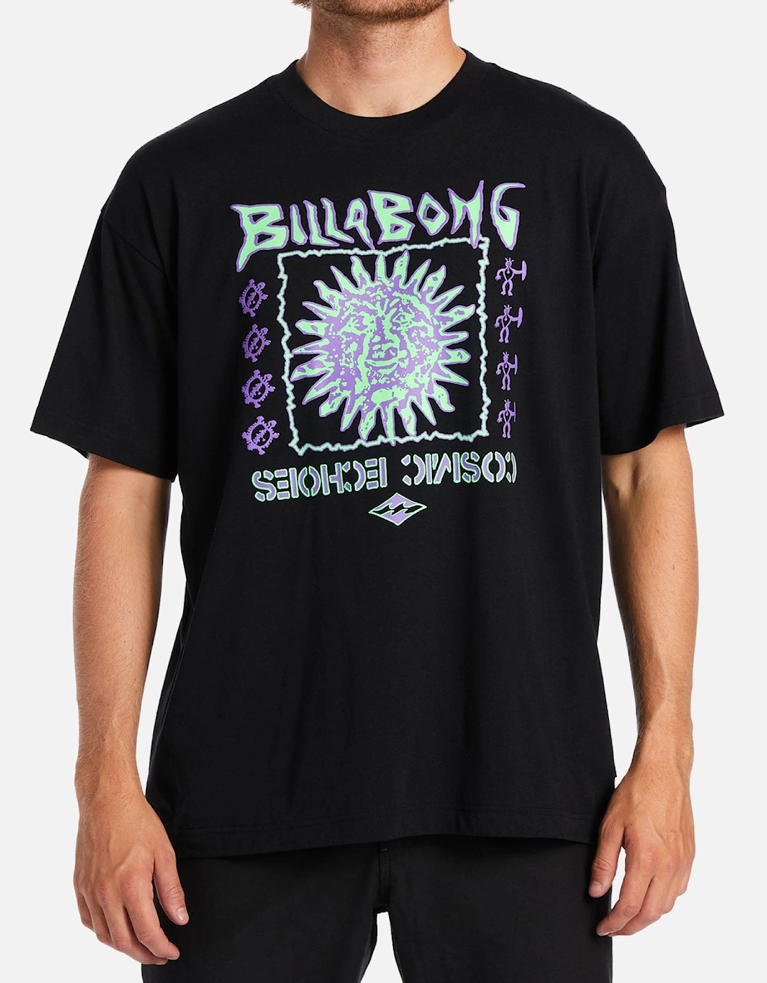 Mens Cosmic Sun Crew Neck T-Shirt - Black, 4 of 3