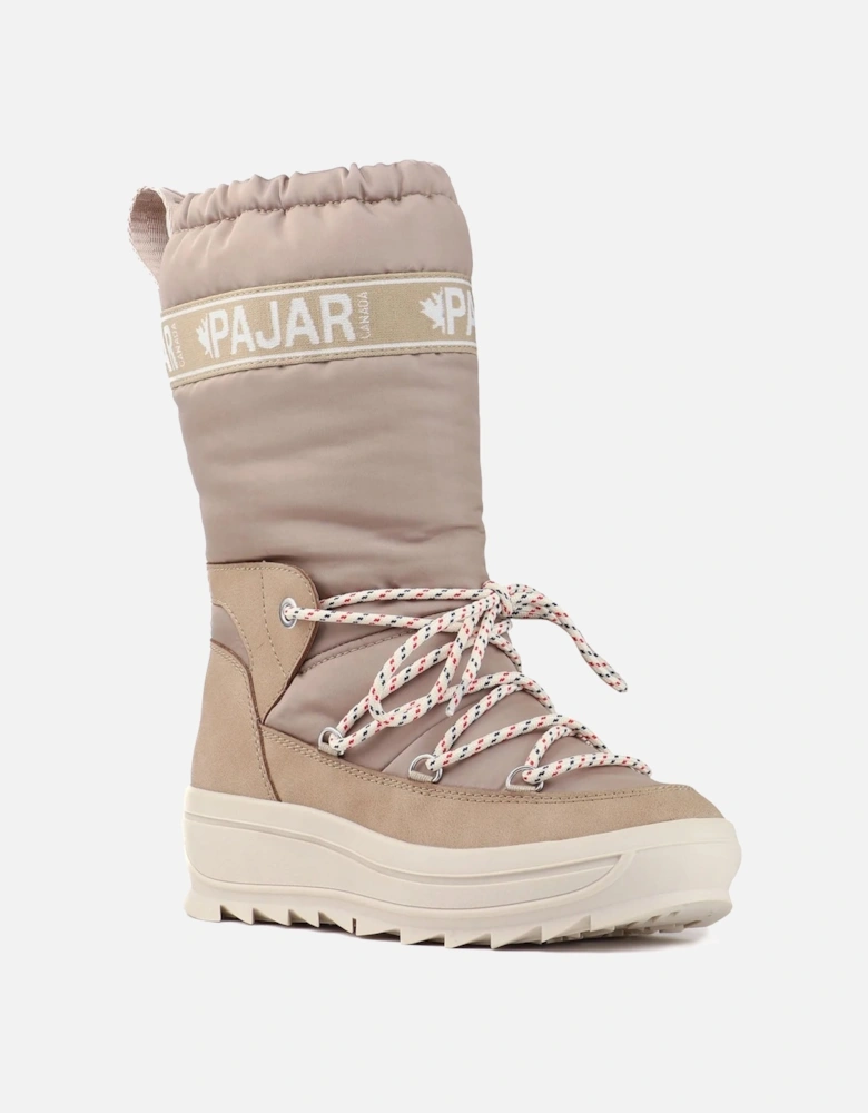 Womens Galaxy High Rise Waterproof Toboggan Snow Boots - Sand