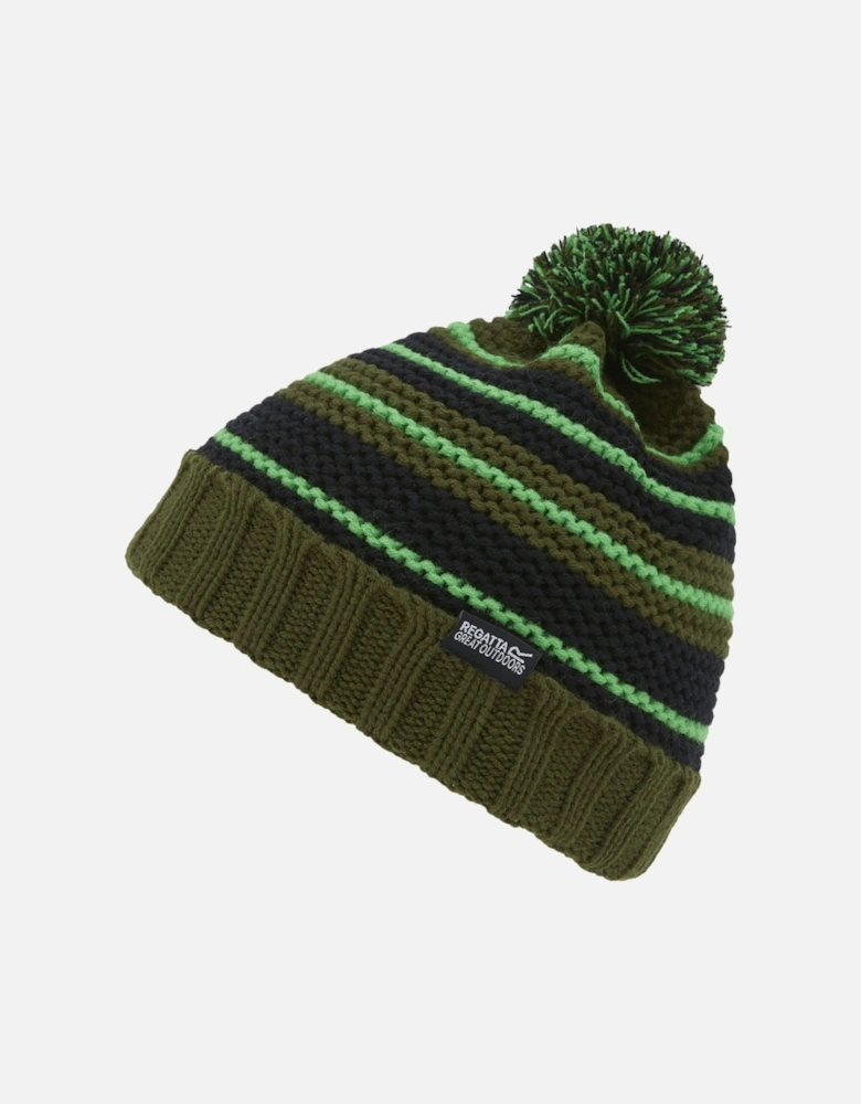 Kids Davin VI Chunky Knit Fleece Lined Bobble Hat