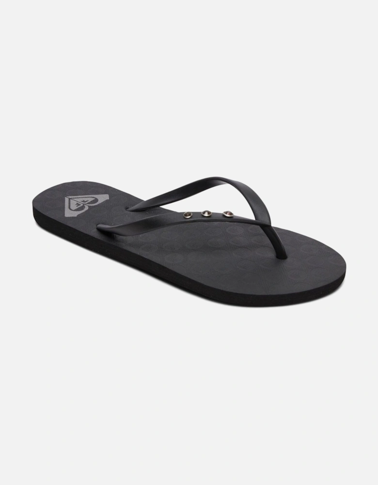 Womens Viva Glitz Flip Flops - Black