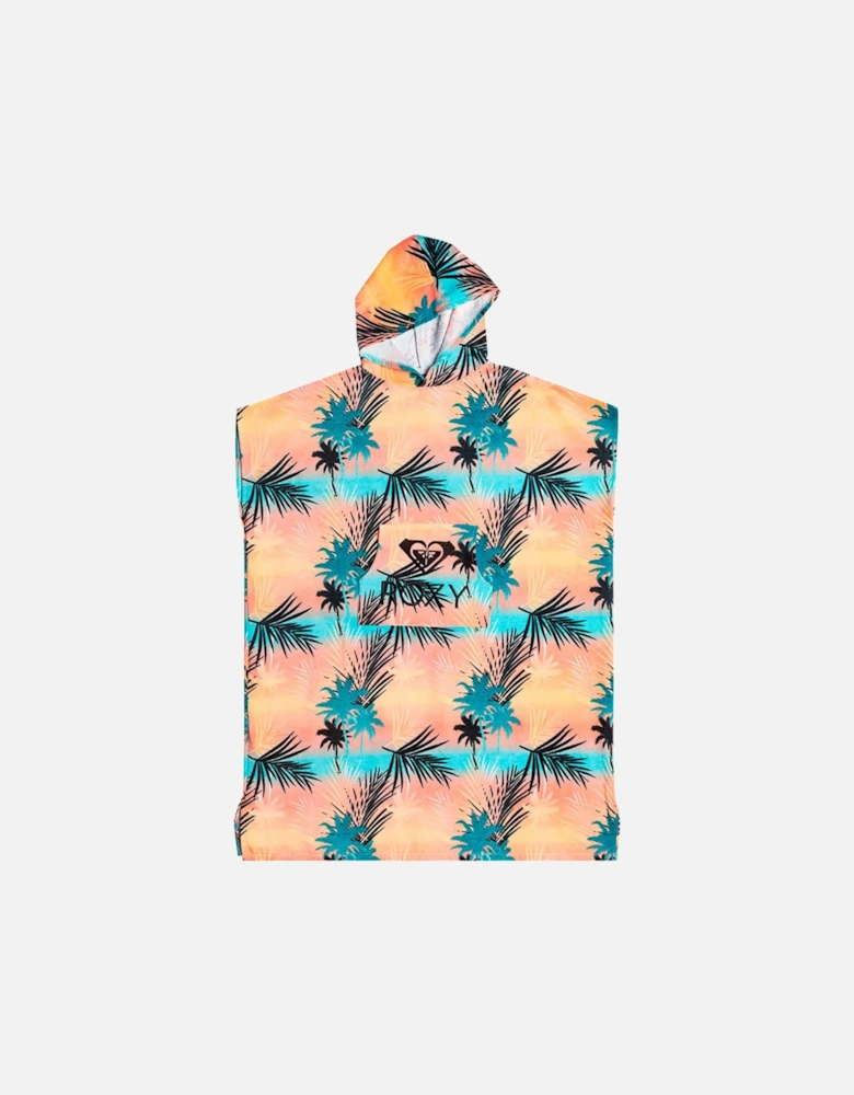 Womens Warmy Sunset Printed Hooded Towel Poncho