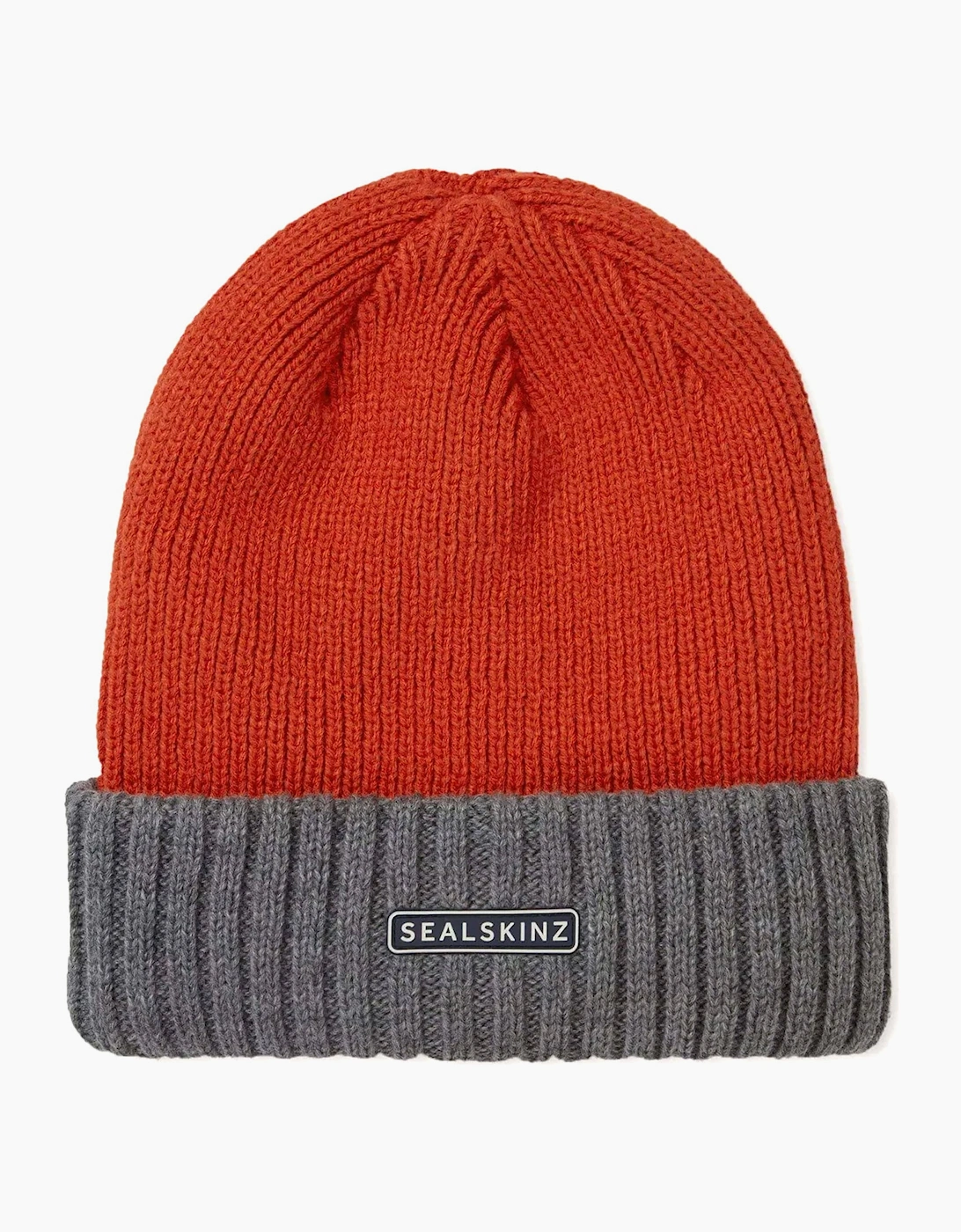 Men's Sealskinz Bacton Waterproof Cold Weather Roll Cuff Beanie - Orange - Size: 2XL