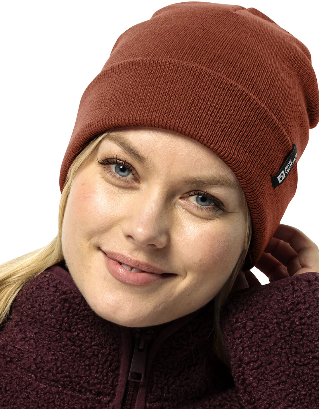 Womens Rib Cuffed Beanie Hat