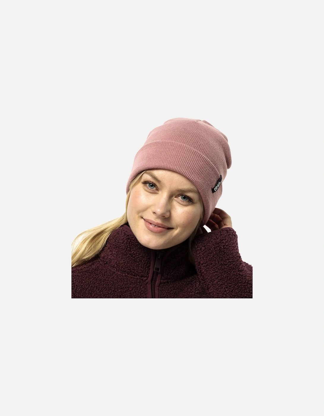 Womens Rib Cuffed Beanie Hat