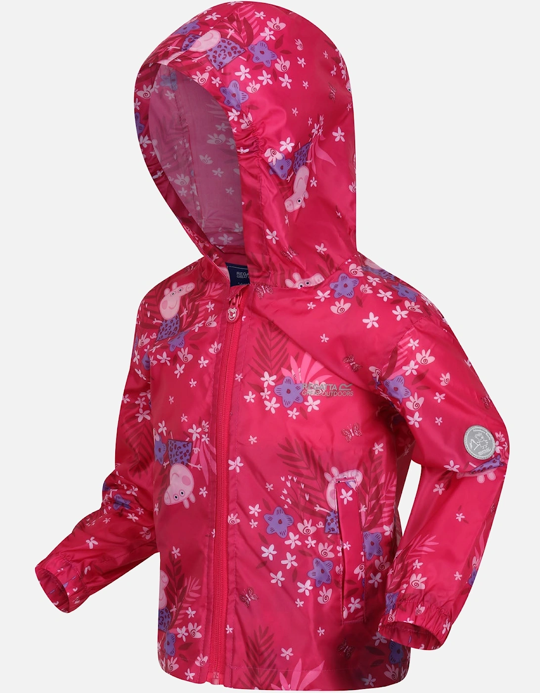 Kids Peppa Pig Waterproof Pack-It Zip Up Jacket