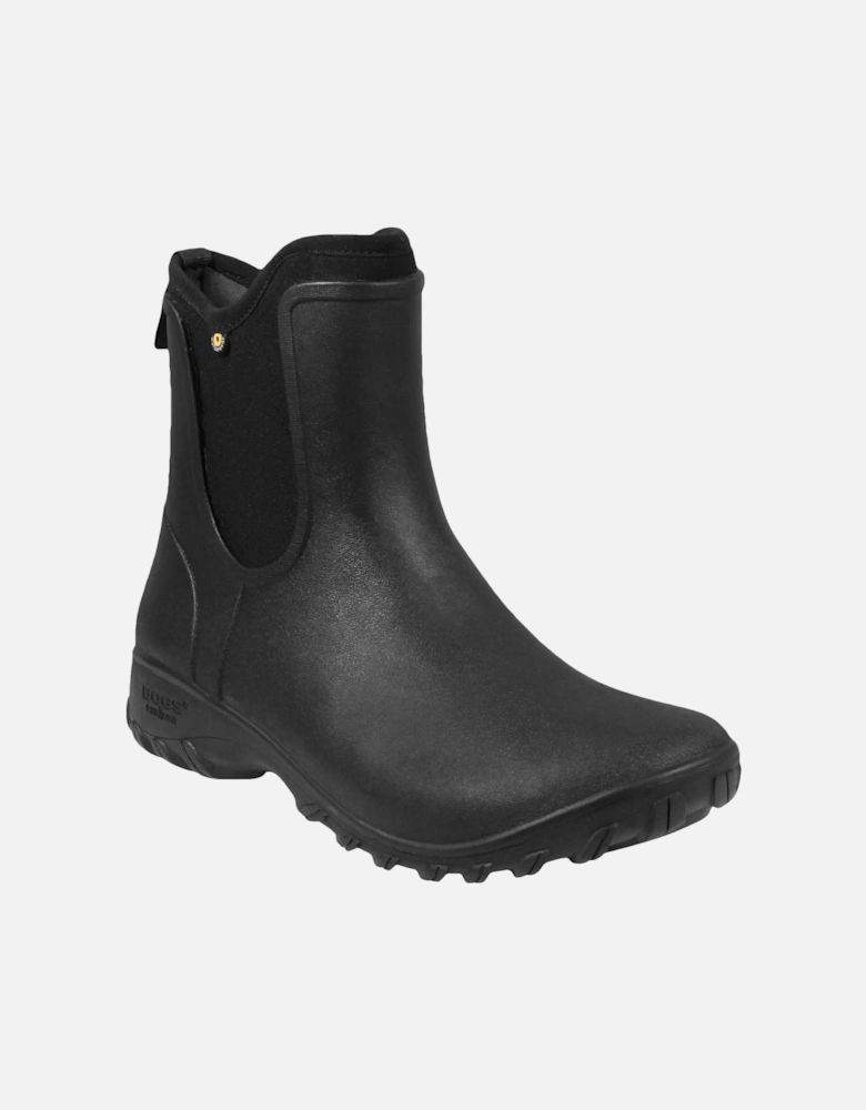 Womens Sauvie Slip On Waterproof Wellington Boots - Black