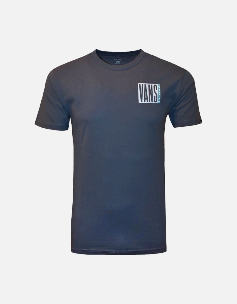 Mens Elevator Short Sleeve Coton T-Shirt - Indigo
