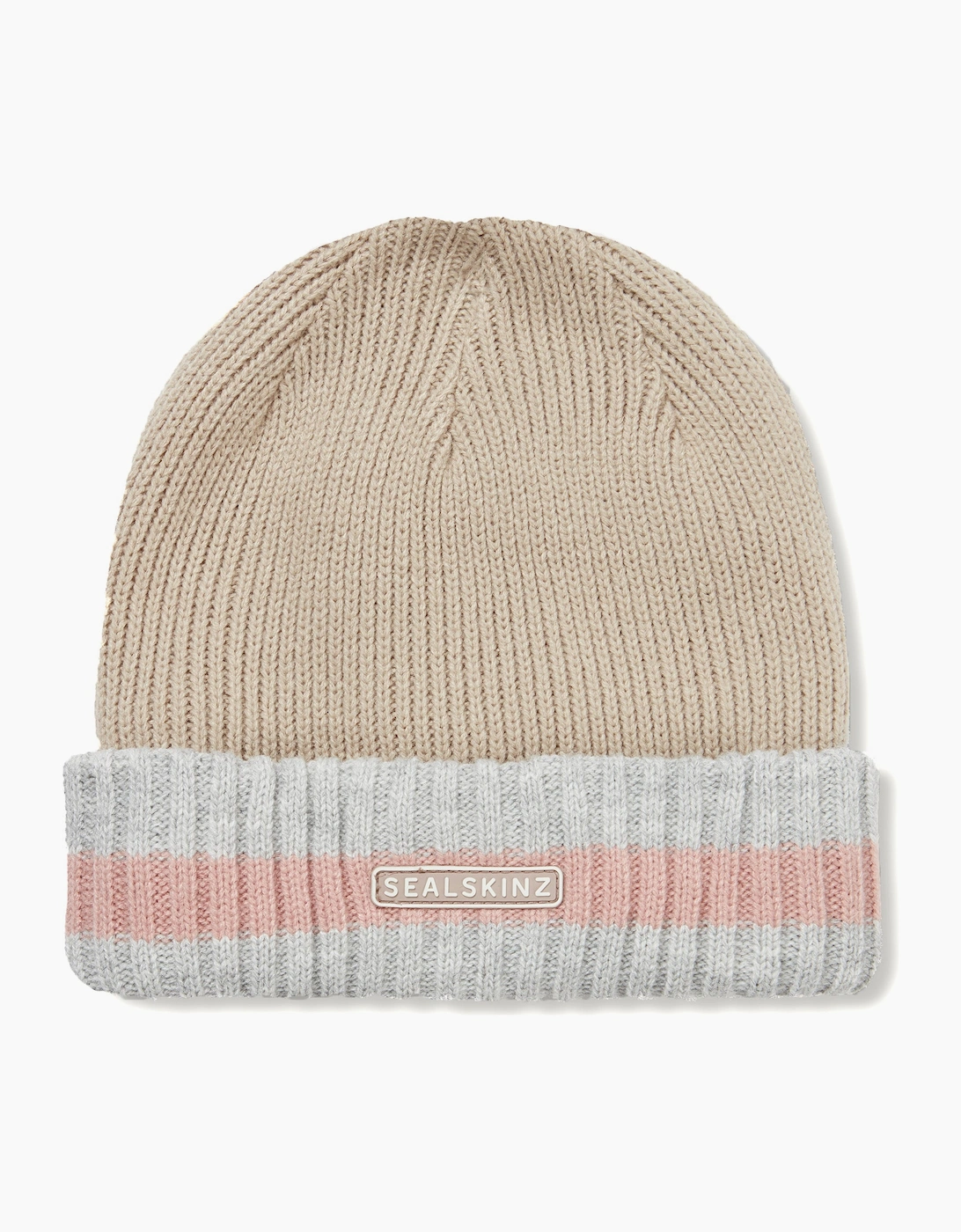 SealSkinz Men's Sealskinz Unisex Holkham Waterproof Striped Roll Cuff Beanie - Tan