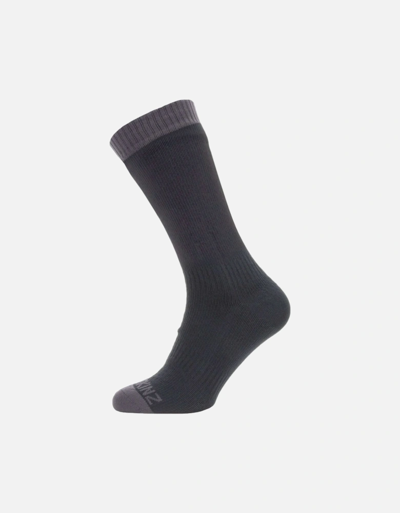 Waterproof Warm Weather Mid Length Sock - Black/Grey