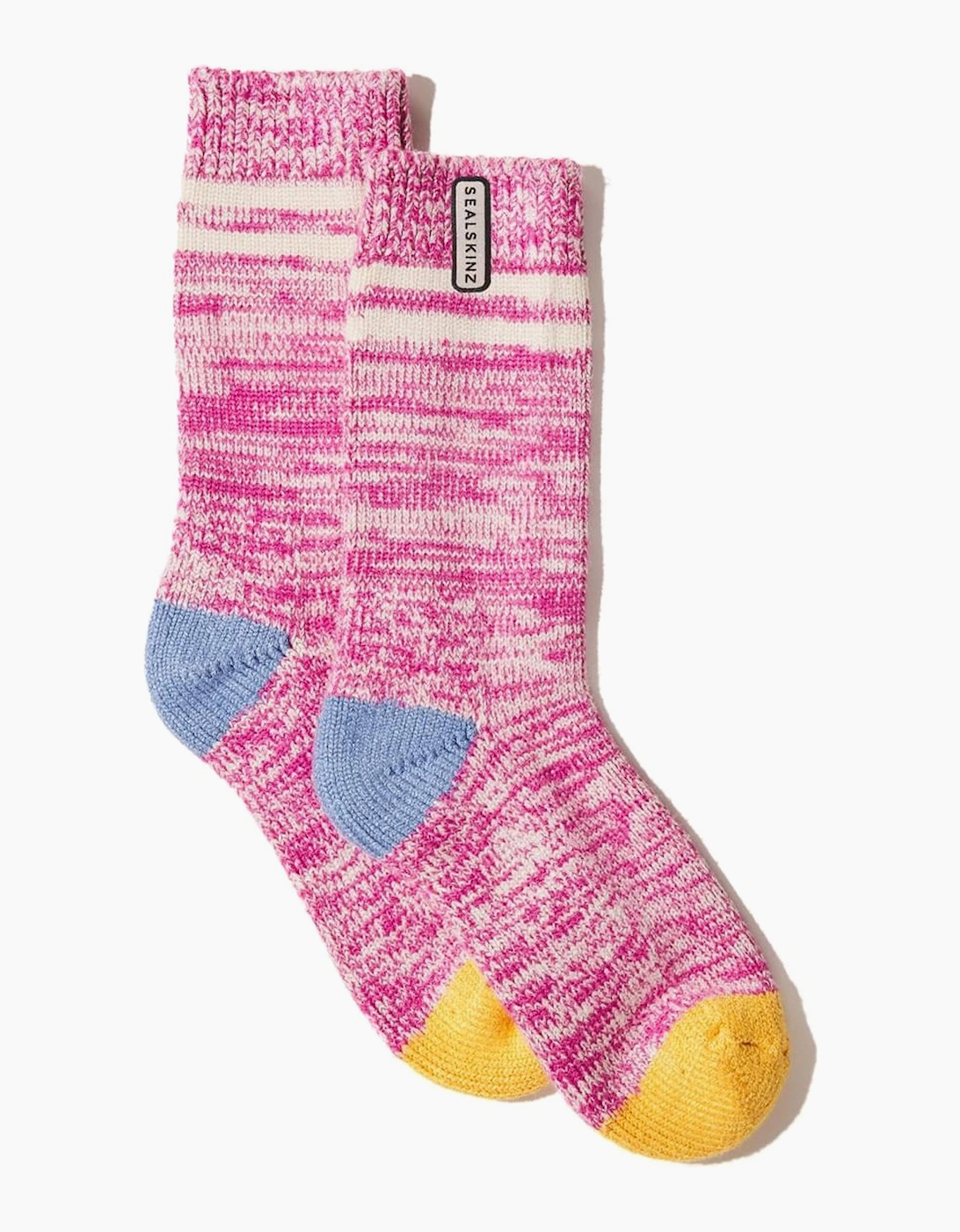 Sealskinz Men's Pink Thwaite Unisex Bamboo Mid Length Socks  8/5/5.5/6/7/6.5/7.5/4/2.5/4.5/3.5/3 S