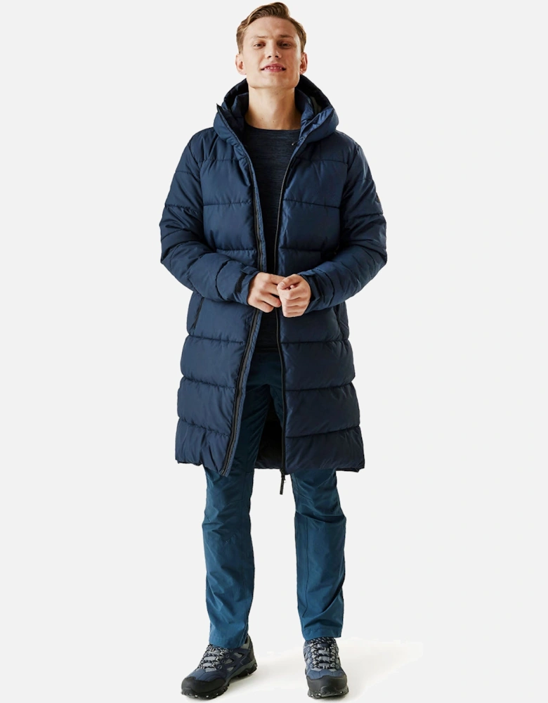 Mens Hallin II Hooded Quilted Padded Longline Jacket