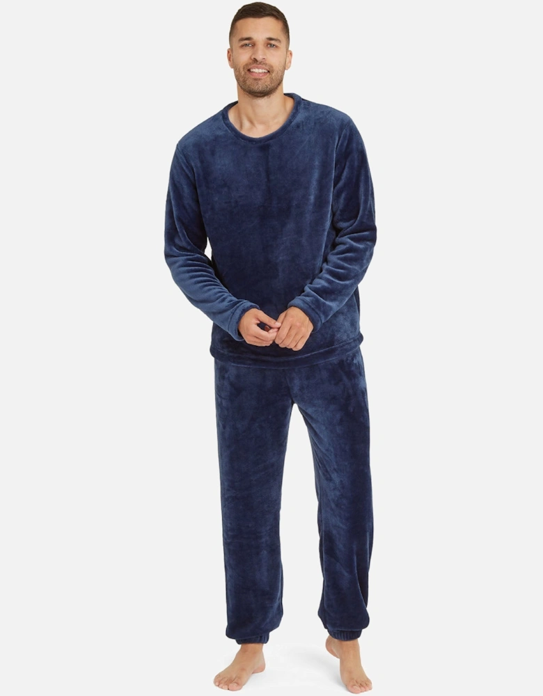 Mens Soft Fleece Crew Neck Loungewear Set