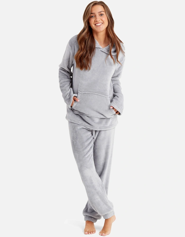 Womens Soft Fleece Hooded Loungewear Set