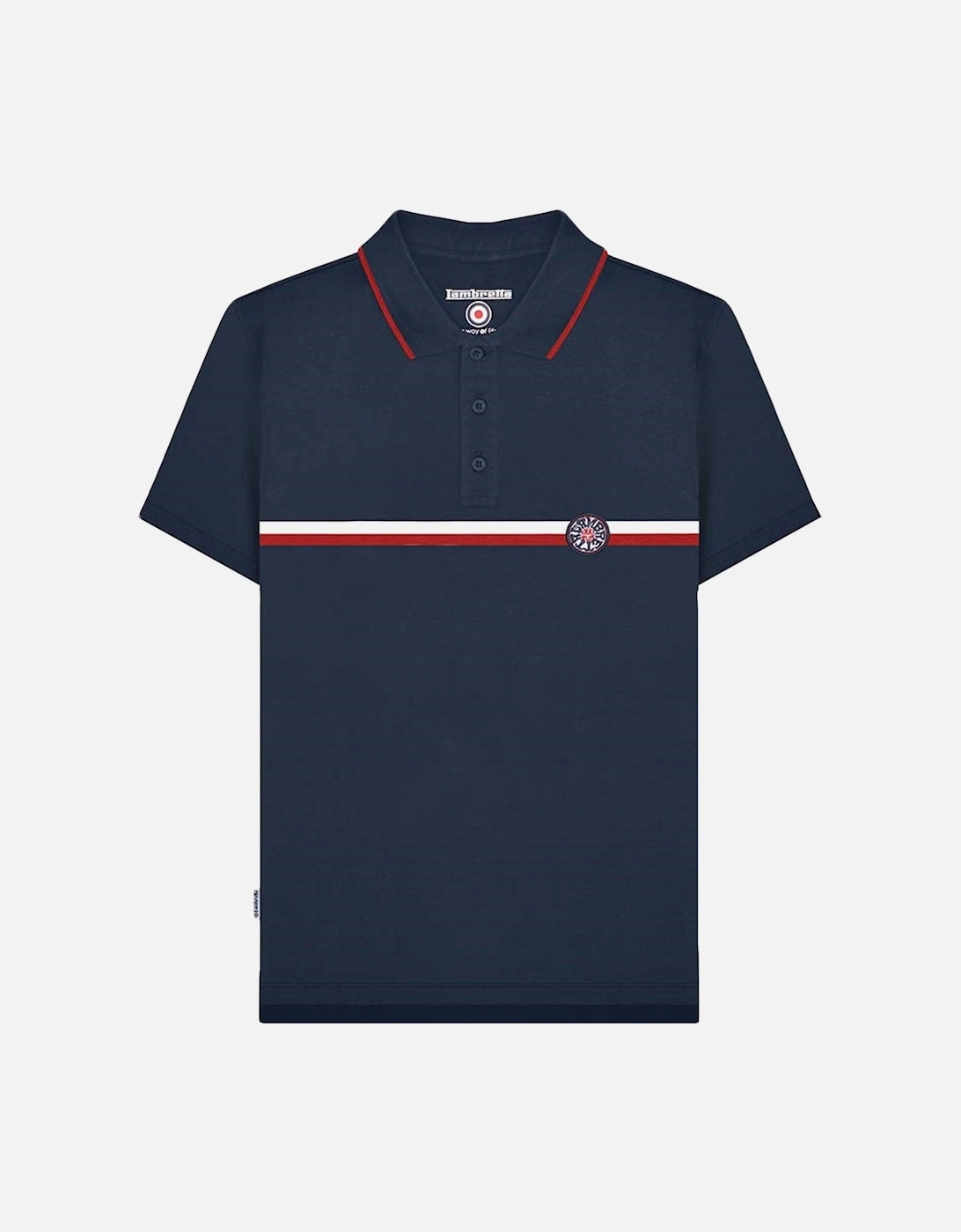 Mens Badge Logo Short Sleeve Cotton Polo Shirt, 2 of 1