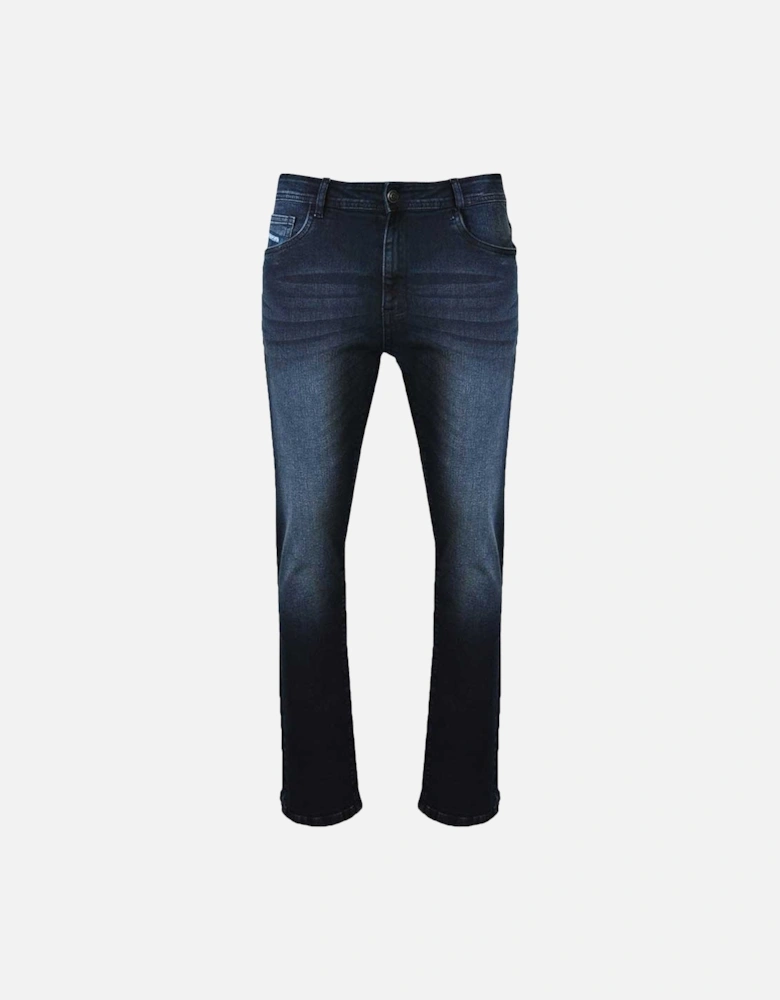 Mens Chester Straight Fit Denim Jeans - Blue/Black