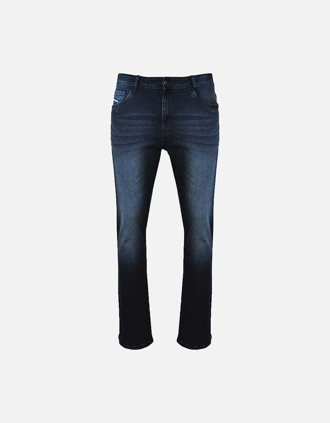 Mens Chester Straight Fit Denim Jeans - Blue/Black, 2 of 1