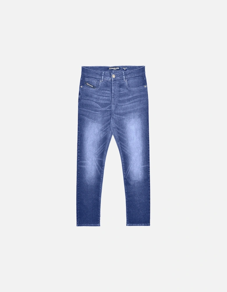 Mens Chester Straight Fit Denim Jeans - Mid Blue