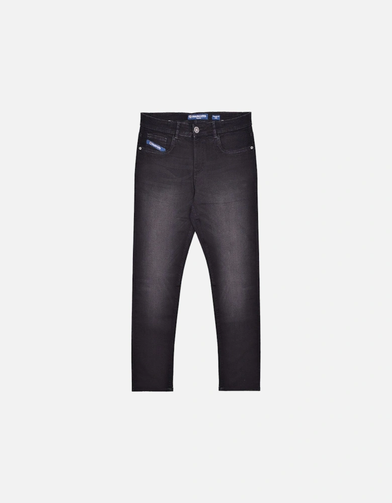 Mens Chester Straight Fit Denim Jeans - Washed Black