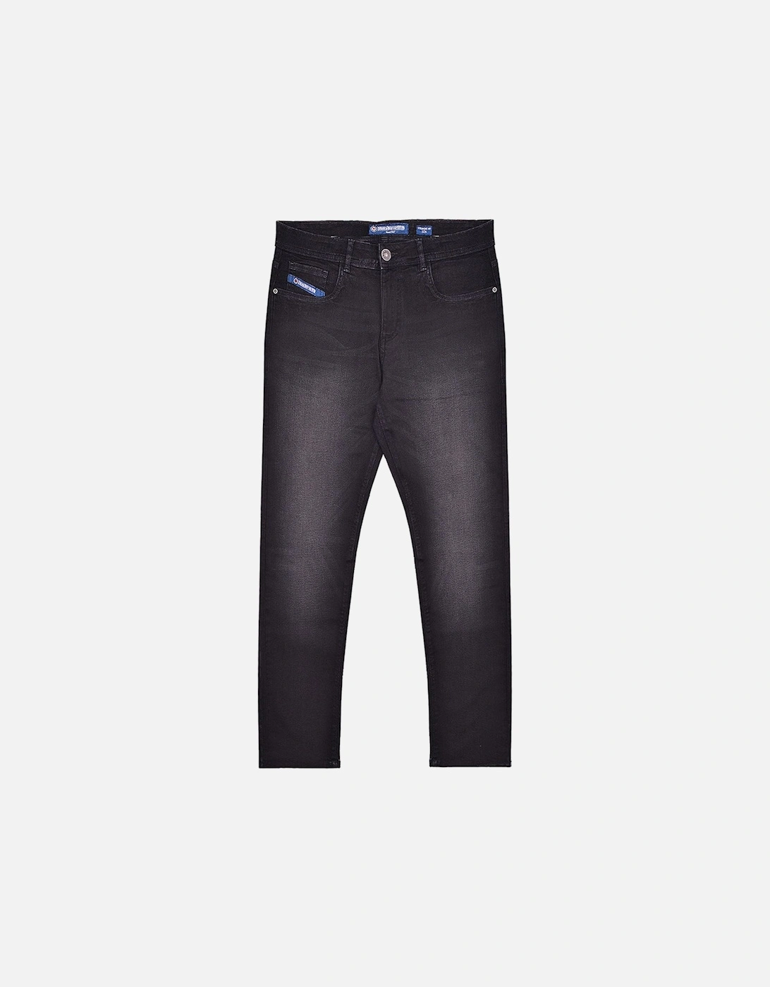 Mens Chester Straight Fit Denim Jeans - Washed Black, 2 of 1