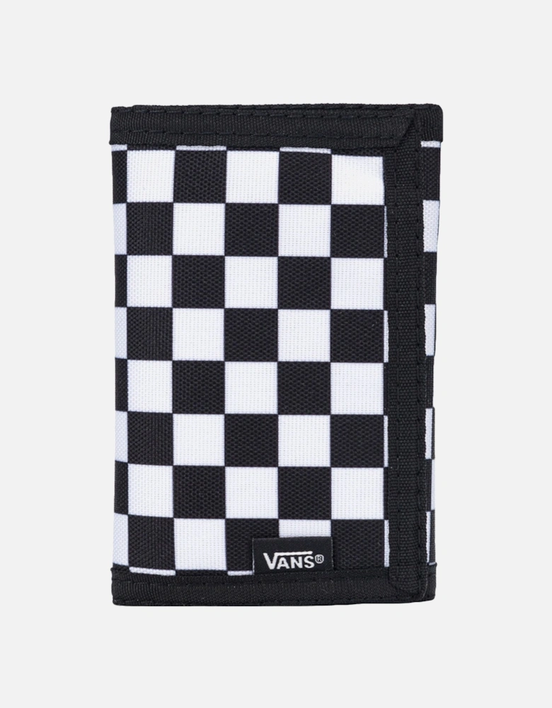 Mens Slipped Tri-Fold Wallet - Black/White Checkerboard