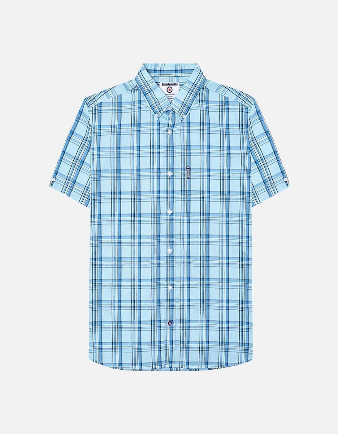 Mens Cotton Check Shirt - Arctic/Blue, 2 of 1