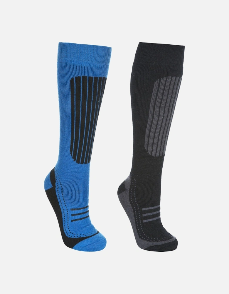 Adults Langdon II 2 Pack Ski Tube Socks - Black/Blue