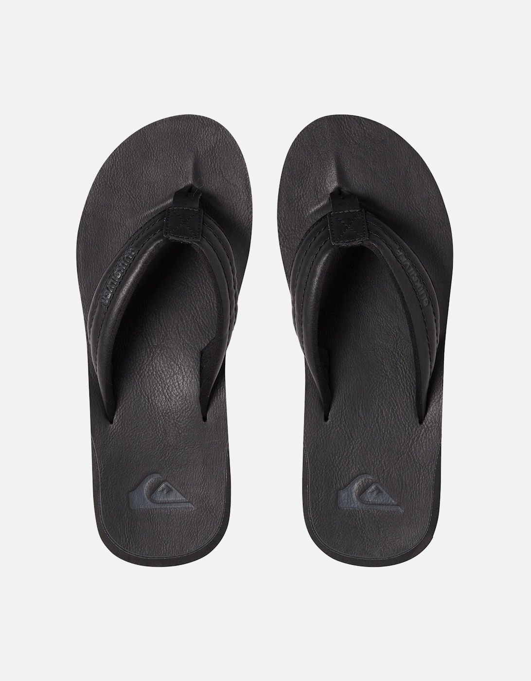 Mens Carver Faux Leather Flip Flops - Black, 2 of 1