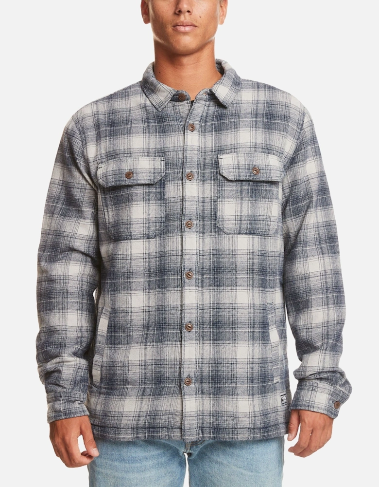 Mens Campus Sherpa Lined Checked Overshirt - Camus