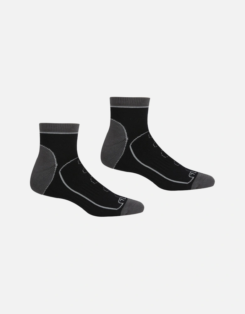 Mens Samaris Two Pack Quickdrying Walking Socks - Black