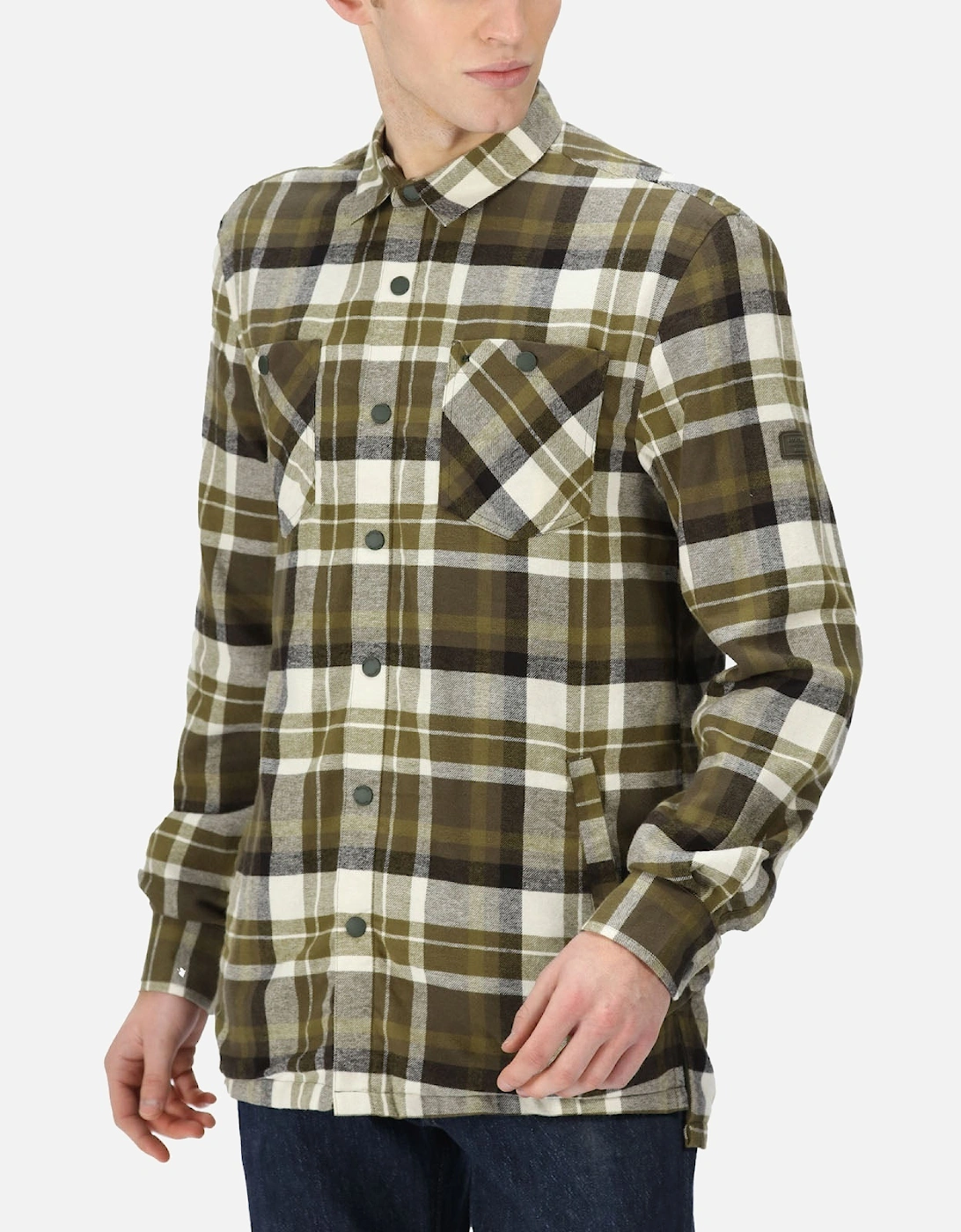 Mens Thamos Long Sleeve Checkered Brushed Shirt, 2 of 1