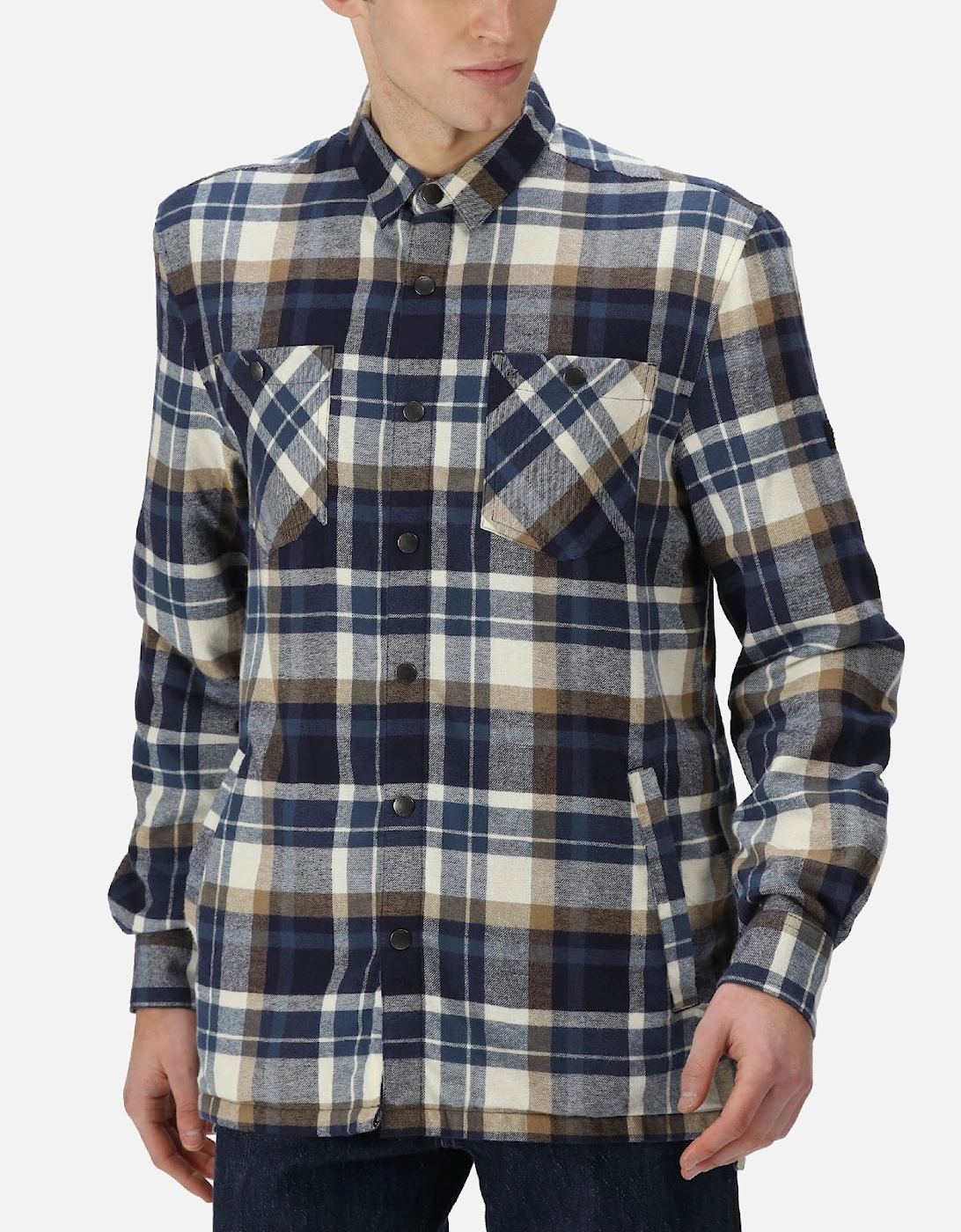 Mens Thamos Long Sleeve Checkered Brushed Shirt, 8 of 7