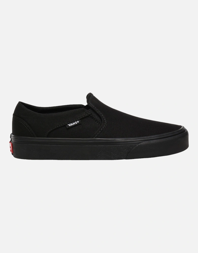 Womens Asher Slip On Canvas Trainers - Black